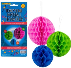 71250-3 Pc Honeycomb Paper Ball Decorations